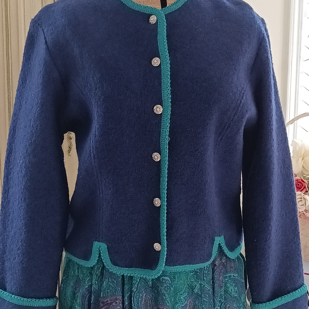 STYLISH VINTAGE 80S "TALLY HO" BOILED WOOL CROP JACKET IN EUC!